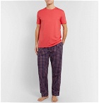 Derek Rose - Checked Cotton Pyjama Trousers - Men - Navy