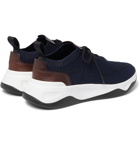 Berluti - Shadow Leather-Trimmed Mesh Sneakers - Navy