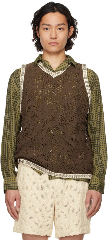 Photo: OAS Brown Astrea Orion Crochet Vest