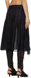 Edward Cuming Black Dripping Pleat Around Midi Skirt