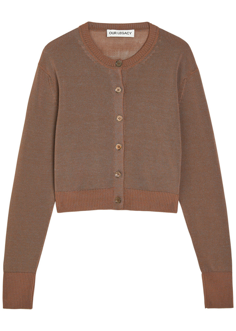 Our Legacy Micro Cotton-blend Cardigan Brown