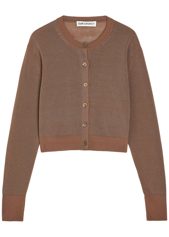Photo: Our Legacy Micro Cotton-blend Cardigan Brown