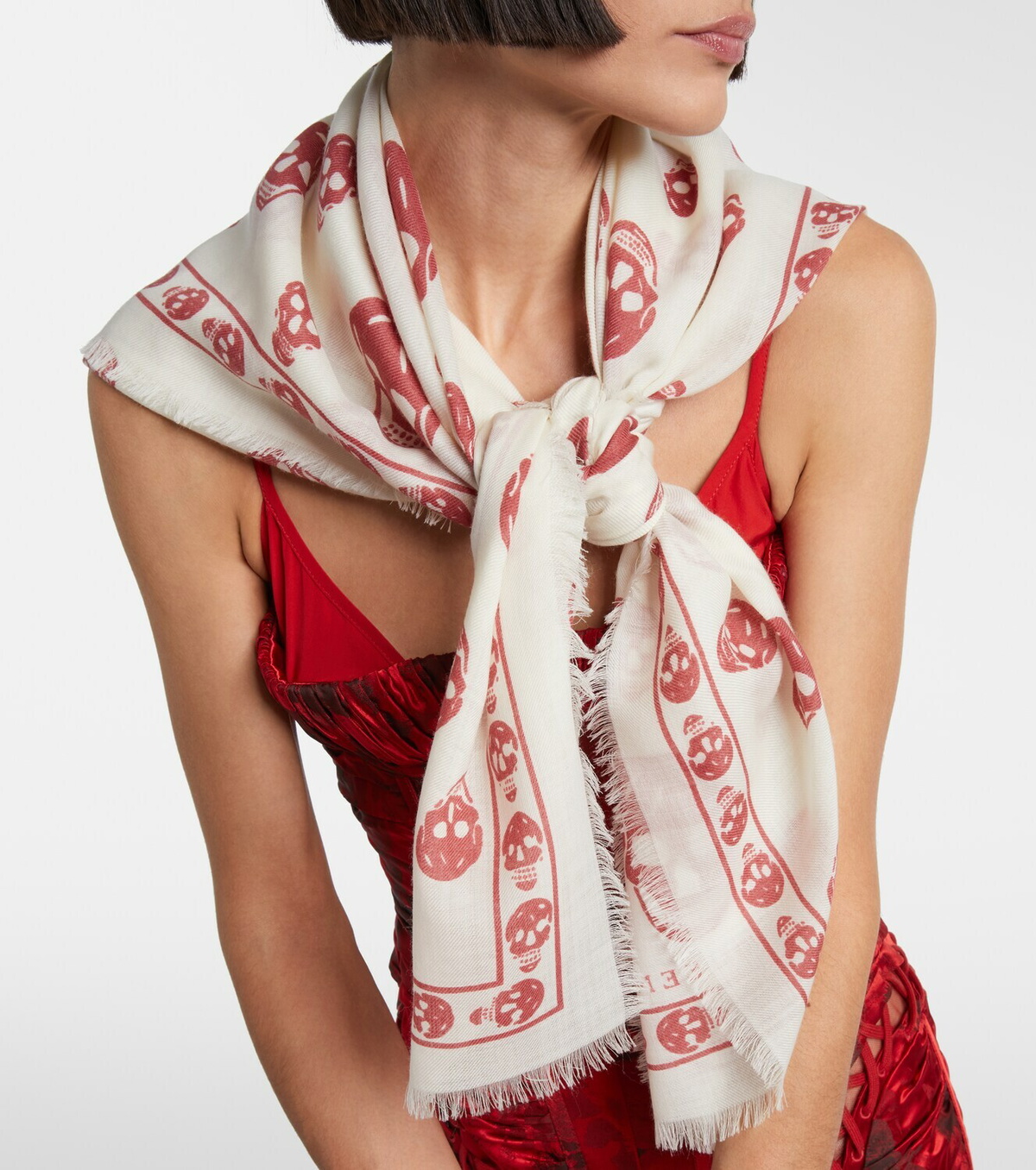 McQueen Skull silk chiffon scarf