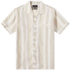 Beams Plus Men's Short Sleeve Italian Collar Shirt in Stripe