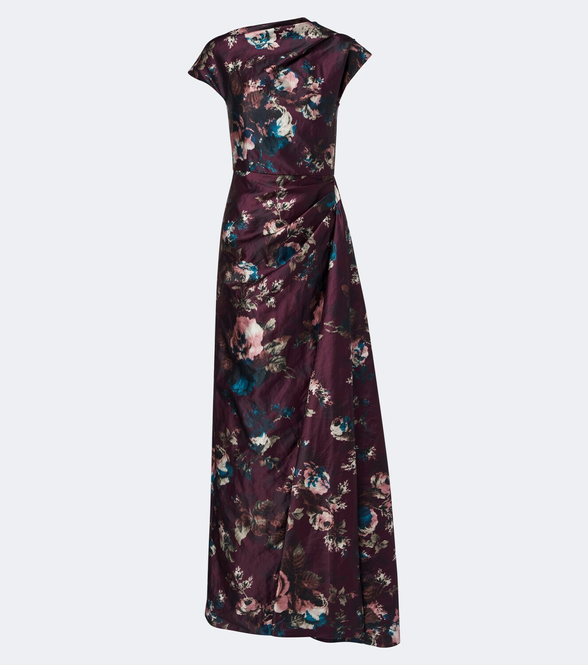 Erdem Draped floral satin gown