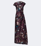 Erdem Draped floral satin gown