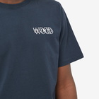 Wood Wood Men's Sami Double Logo T-Shirt in Navy