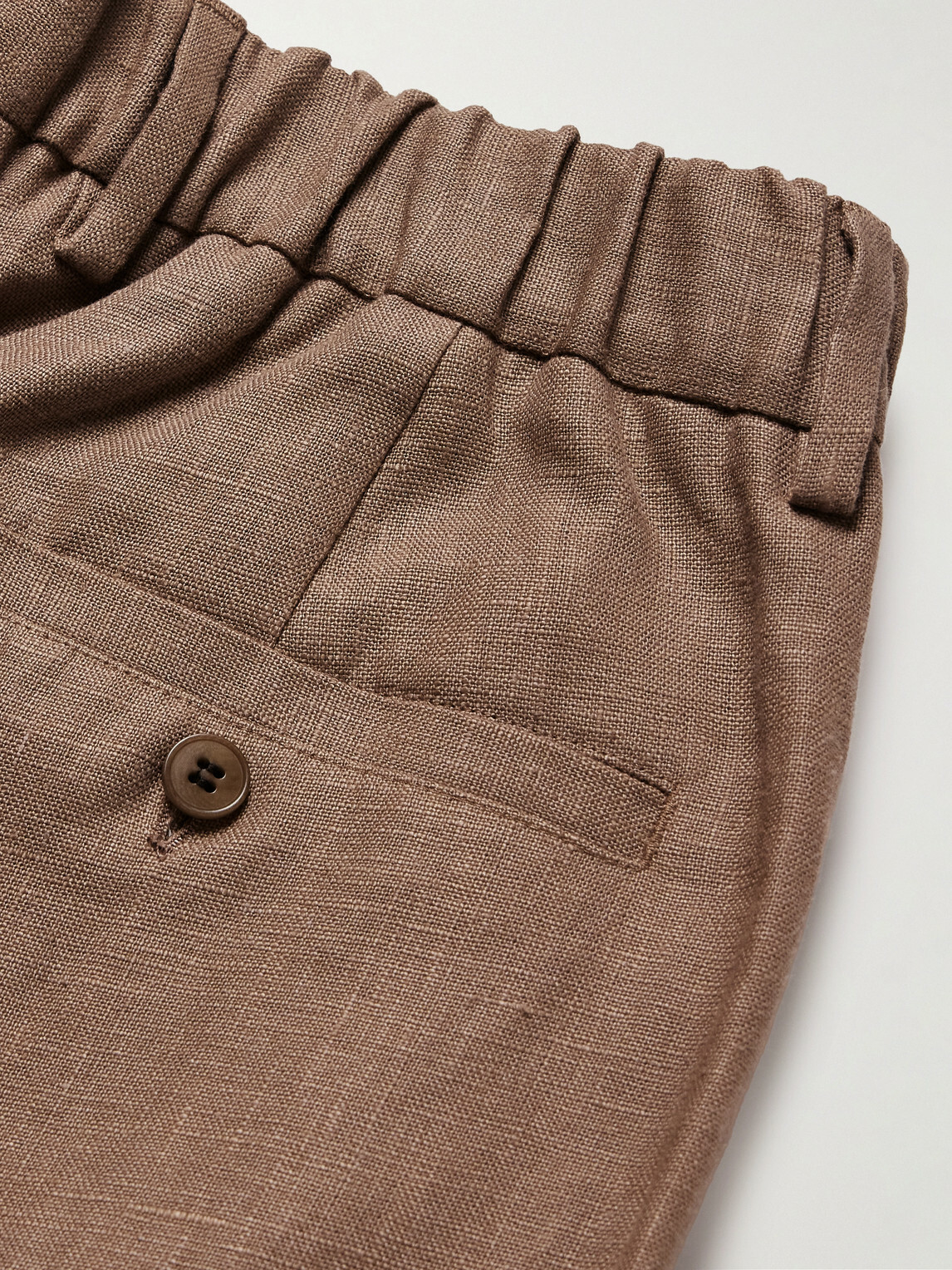 NN07 - Kay 1454 Straight-Leg Pleated Linen Trousers - Brown