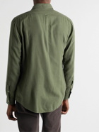 Massimo Alba - Genova Brushed-Twill Shirt - Green