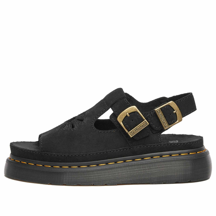Photo: Dr. Martens Women's Dunnet Flower Suede Sandal in Black