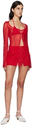 Kathryn Bowen SSENSE Exclusive Red Wrap Miniskirt