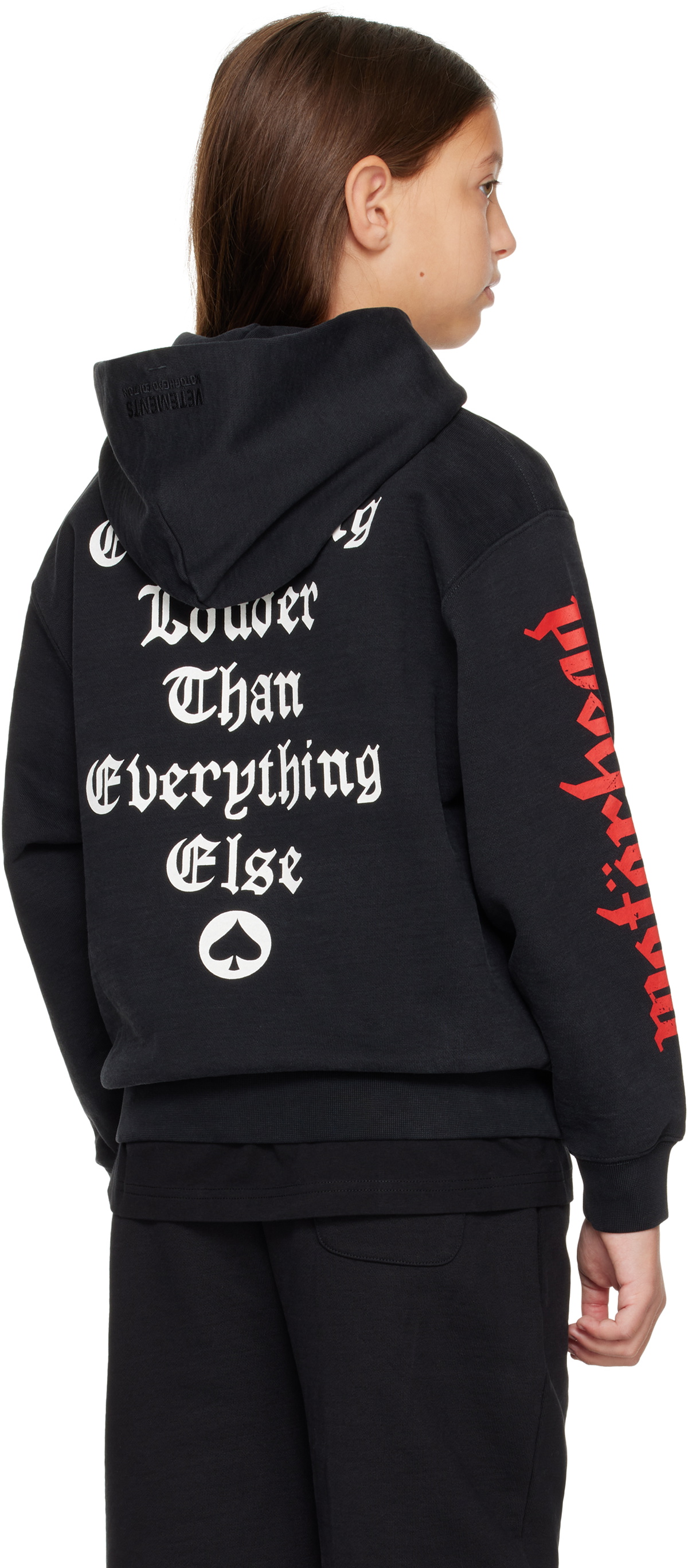 VETEMENTS Kids Black Motörhead Patched Hoodie Vetements
