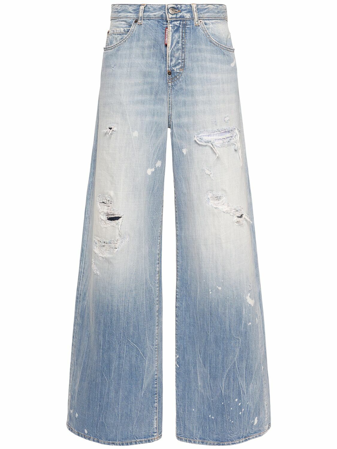 デニム・ジーパン DSQUARED Stretch Denim Traveller Wide-Leg Jeans DSQUARED2 Traveller Medium Rise Denim Wide Jeans Dsquared2