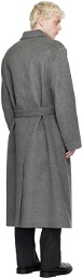 AMOMENTO Gray Belted Coat