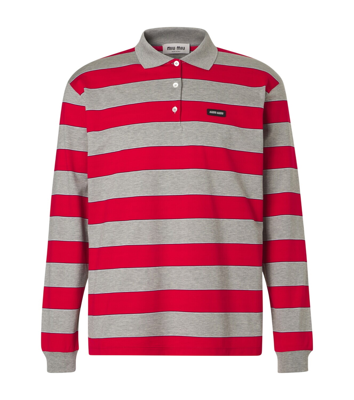 Miu Miu Striped cotton jersey polo shirt Miu Miu
