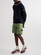 Stone Island - Straight-Leg Garment-Dyed Cotton-Blend Twill Cargo Shorts - Green