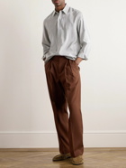 UMIT BENAN B - Pleated Silk Trousers - Brown
