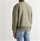 CHAMPION - Logo-Embroidered Fleece-Back Cotton-Blend Jersey Sweatshirt - Green