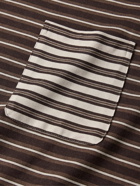 Thom Browne - Logo-Appliquéd Striped Cotton-Jersey T-Shirt - Brown