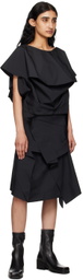 132 5. ISSEY MIYAKE Black Asymmetrical Midi Skirt