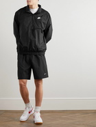 Nike - Straight-Leg Logo-Embroidered Stretch-Shell Drawstring Shorts - Black