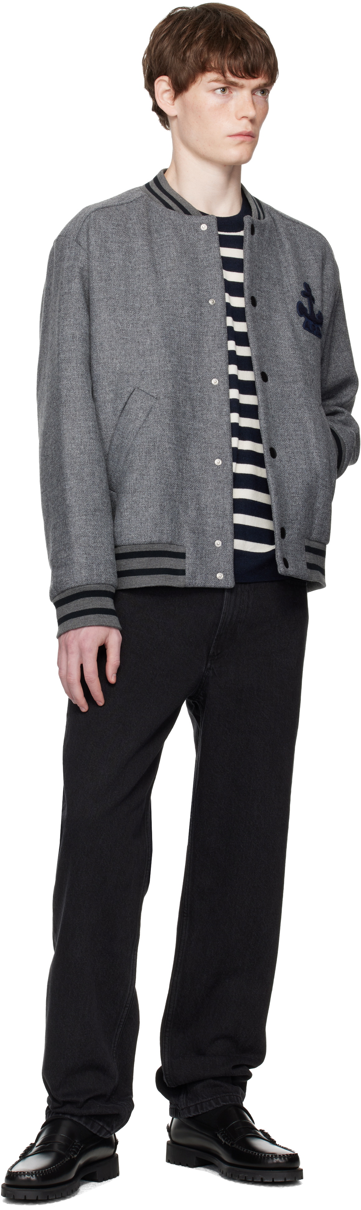 A.P.C. Gray Micka Bomber Jacket