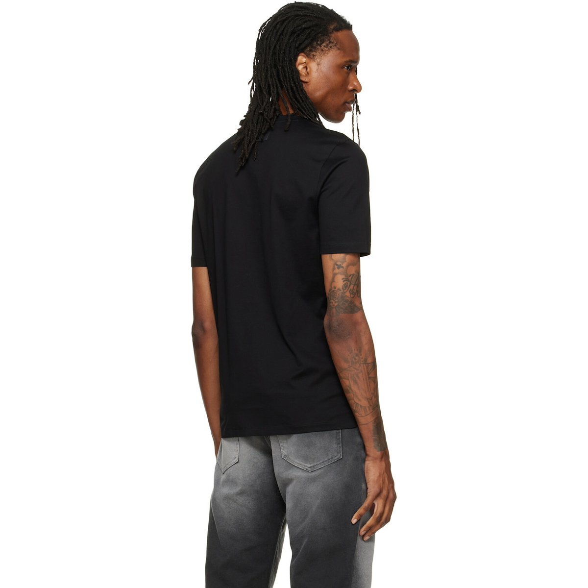 Hugo Black Slim-Fit Mercerized Cotton T-shirt