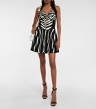 Balmain - Zebra-jacquard knit minidress