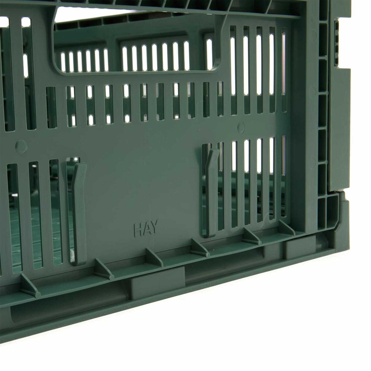 HAY Medium Square Recycled Colour Crate in Dark Green 