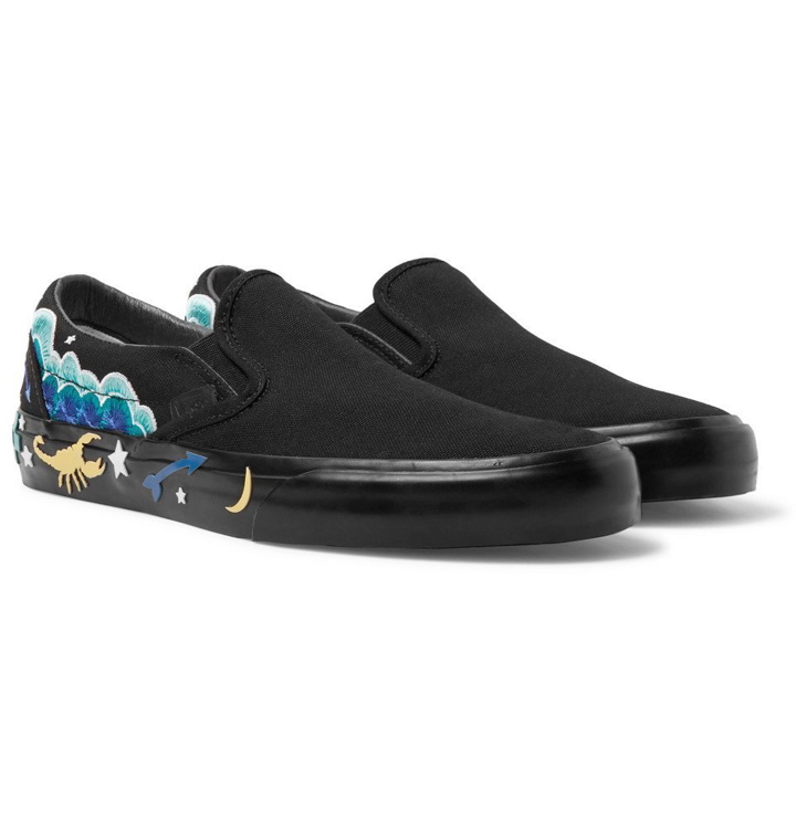 Photo: Vans - Embellished Canvas Slip-On Sneakers - Men - Black