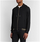 Versace - Logo-Jacquard Stretch-Modal Jersey Zip-Up Hoodie - Black