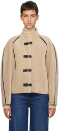 LOW CLASSIC Beige & Black Reversible Faux-Leather Jacket