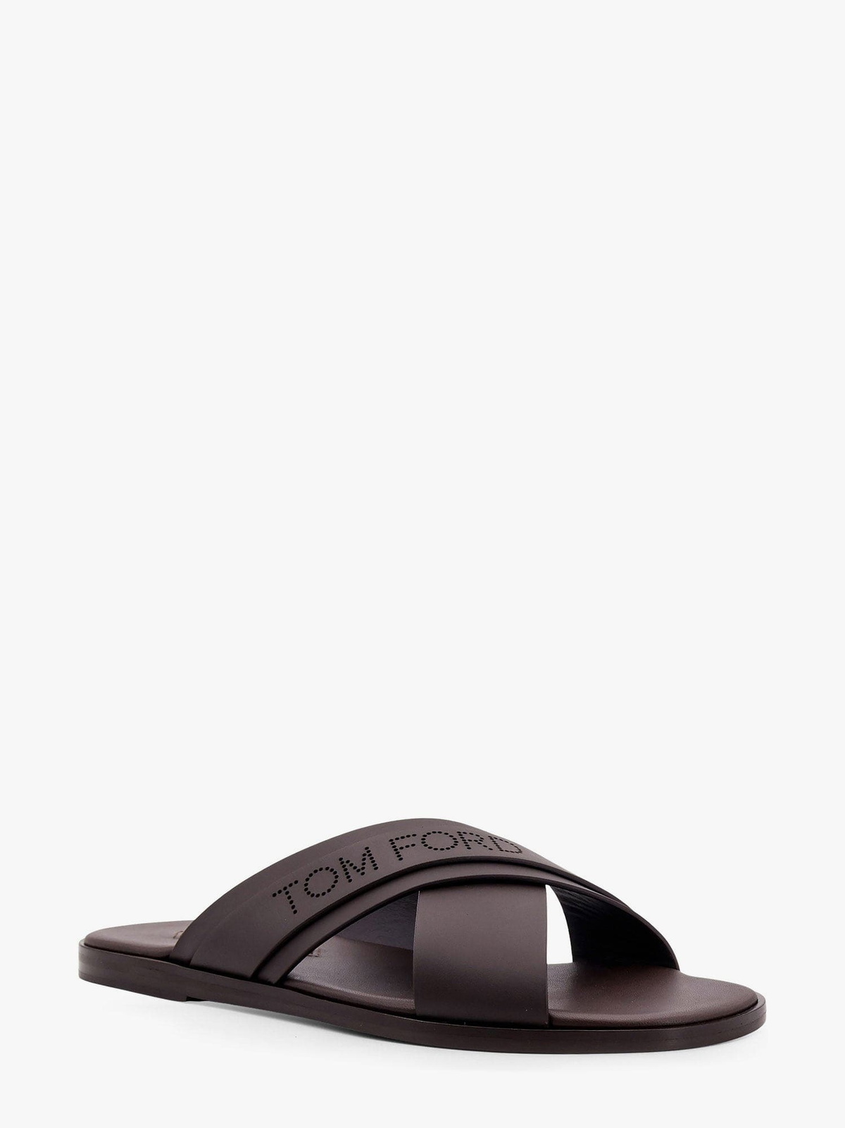 サンダル TOM FORD Leather sandals with perforated logo detail Tom Ford Leather Sandals With Perforated Logo Detail TOM FORD