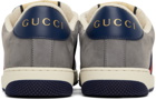 Gucci Navy & Gray Screener Sneakers