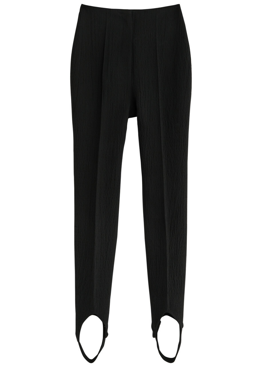 Nanushka Savita Stirrup Seersucker Trousers Black