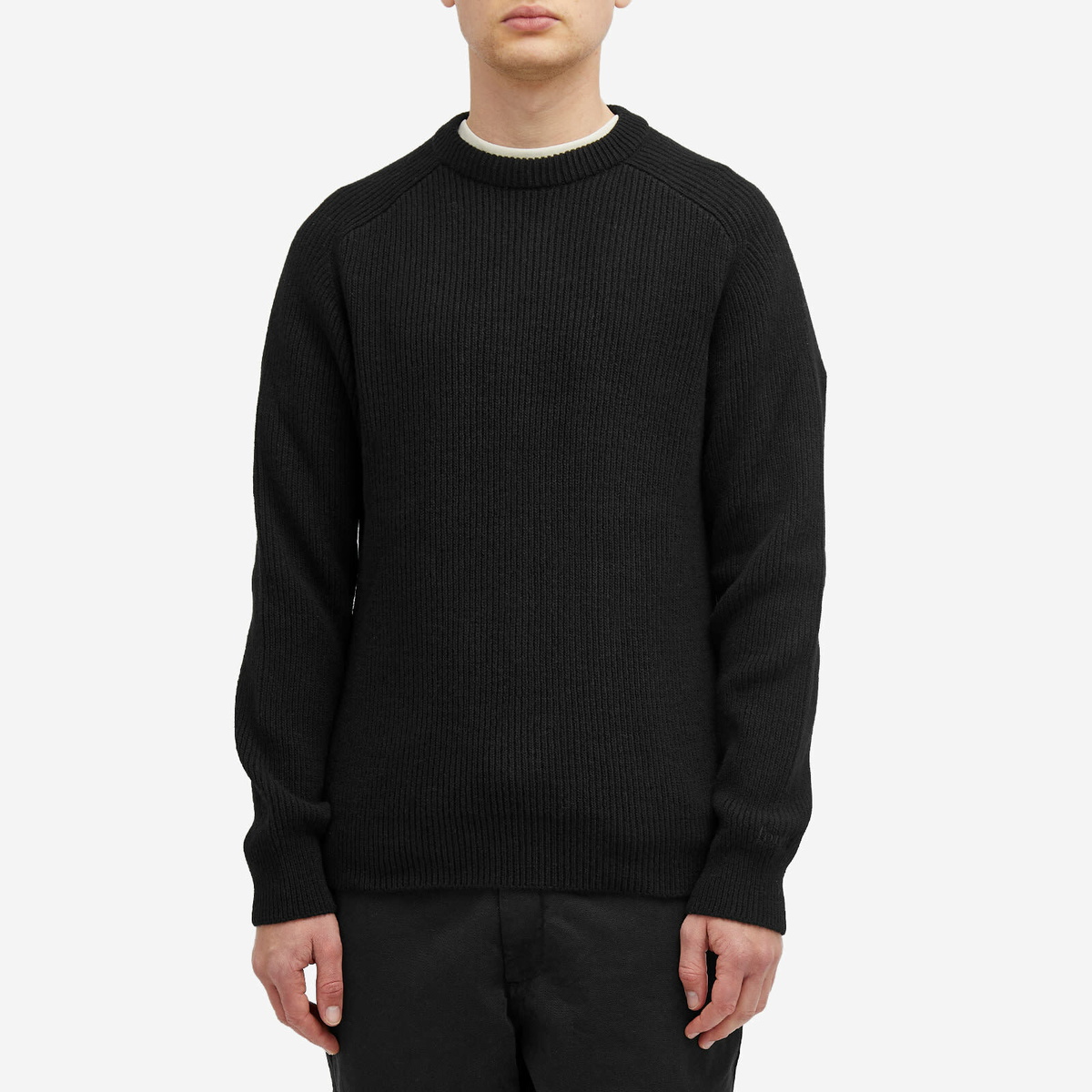 Foret Men's Cone Rib Knit Sweatshirt in Black