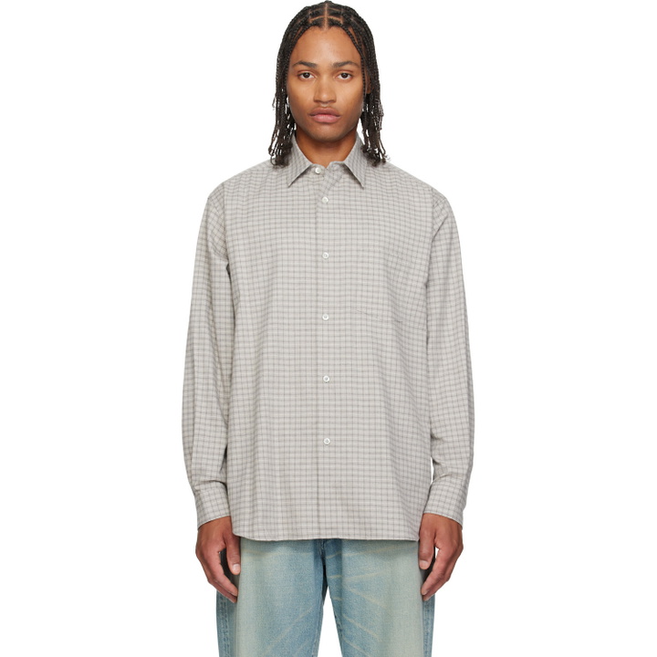 Photo: ssstein Gray Oversized Regular Collar Shirt