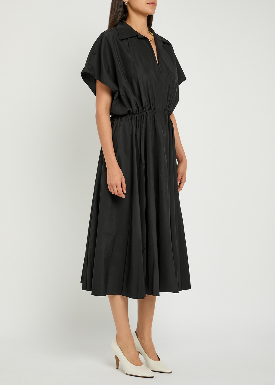 Norma Kamali Shell Midi Shirt Dress Black