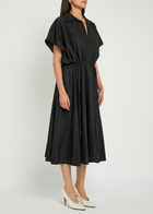 Norma Kamali Shell Midi Shirt Dress Black