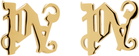 Palm Angels Gold 'PA' Monogram Earrings