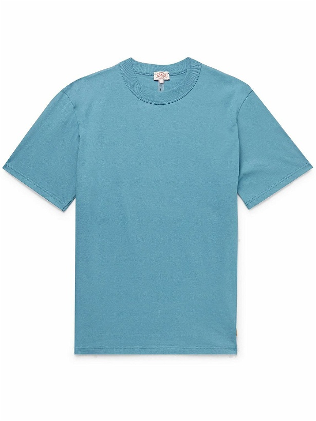 Photo: Armor Lux - Callac Logo-Appliquéd Cotton-Jersey T-Shirt - Blue