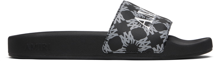 Photo: AMIRI Black MA Quad Canvas Pool Slides