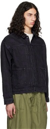 NEEDLES Black Embroidered Denim Jacket