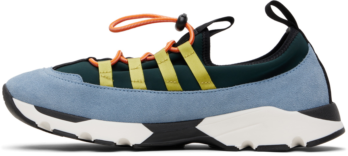 Marni Green & Blue Lycra Lace-Up Running Sneakers
