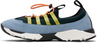 Marni Green & Blue Lycra Lace-Up Running Sneakers