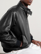 A.PRESSE - Padded Leather Harrington Jacket - Black