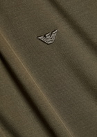 Emporio Armani Logo-embroidered Jersey Polo Shirt Brown