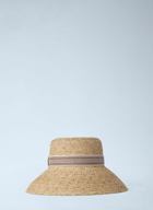 Miu Miu Woven Straw Hat with Logo Band