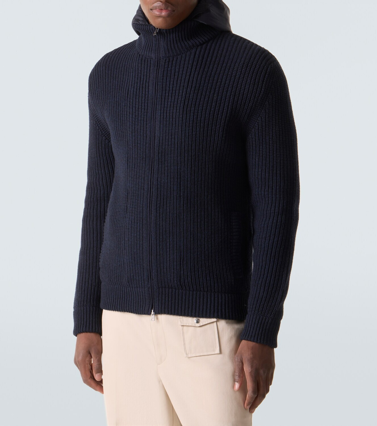 Herno Ribbed-knit wool jacket