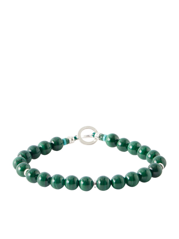 Photo: Mikia - Circle8 Sterling Silver and Malachite Beaded Bracelet - Green
